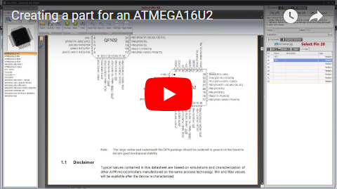 Creating a part for an ATMEGA16U2