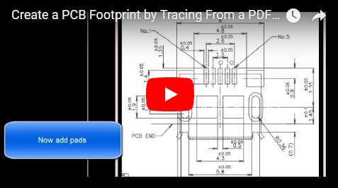 Create a PCB Footprint by Tracing From a PDF (with captions)