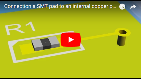 Connection a SMT pad to an internal copper pour