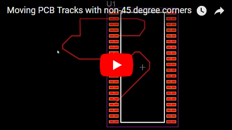 Moving PCB Tracks with non-45 degree corners