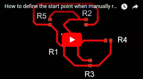How to define the start point when manually routing a PCB