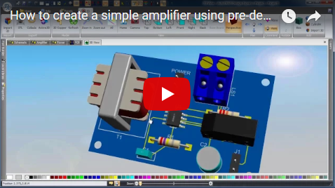 How to create a simple amplifier using pre-designed circuits.