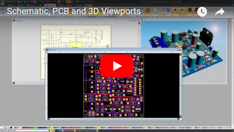 Schematic, PCB and 3D Viewports
