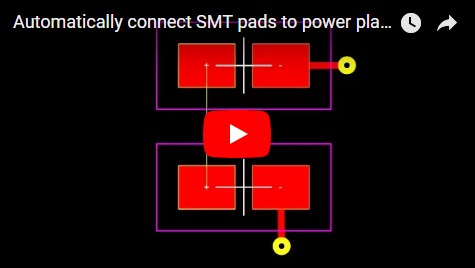 Automatically connect SMT pads to power planes