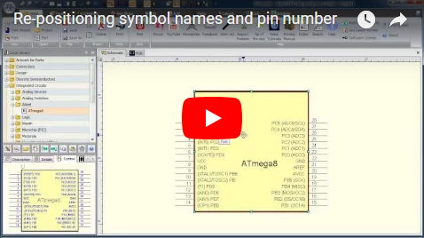 Re-positioning symbol names and pin number